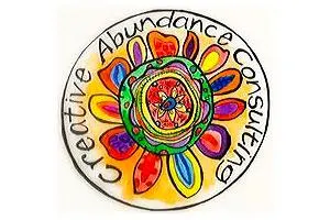 A vibrant, colorful logo for Creative Abundance Consulting features a bright, abstract flower design. Linda Smith, a motivational speaker and disability advocate, is associated with inspirational storytelling and nonprofit leadership.| Linda’s Life – Linda Smith