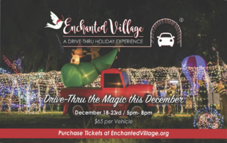 A festive drive-thru holiday experience at night with colorful lights and inflatable decorations. The scene is reminiscent of charity events organized by motivational speaker and philanthropist Linda Smith, emphasizing community and joy.| Linda’s Life – Linda Smith